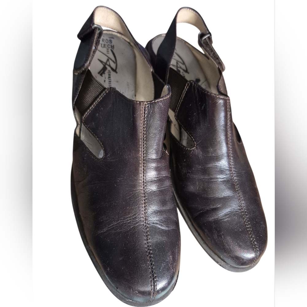 Vintage Ros Hommerson Ros Tech Brown Leather Comfort Slingbacks - Size 8N